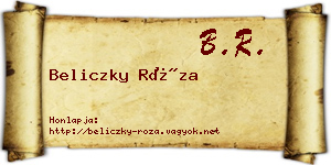 Beliczky Róza névjegykártya